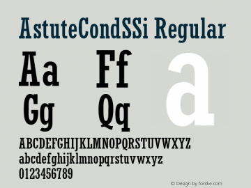 AstuteCondSSi Regular Macromedia Fontographer 4.1 7/25/95图片样张