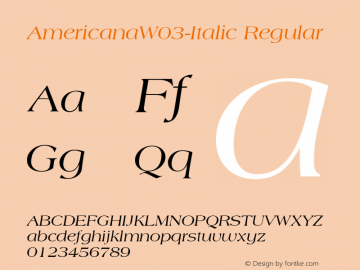 Americana W03 Italic Version 1.00图片样张