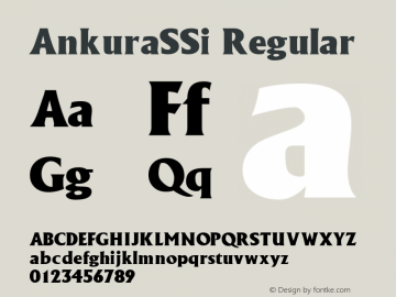 AnkuraSSi Regular Macromedia Fontographer 4.1 7/25/95 Font Sample