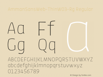AmmanSansWeb-Thin W03 Regular Version 7.504 Font Sample