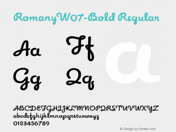 Romany W07 Bold Version 1.14 Font Sample