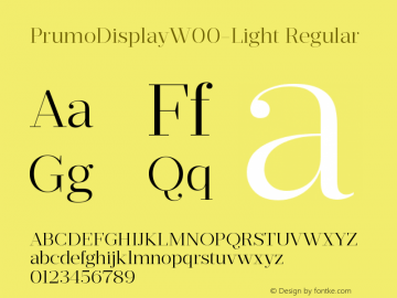Prumo Display W00 Light Version 1.10 Font Sample