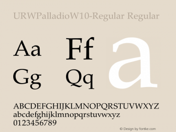 URW Palladio W10 Regular Version 1.1 Font Sample
