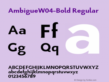 Ambigue W04 Bold Version 1.00 Font Sample