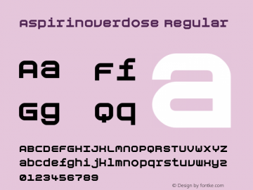 AspirinOverdose W00 Regular Version 4.10 Font Sample