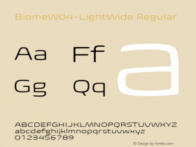 Biome W04 Light Wide Version 1.00 Font Sample