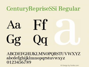 CenturyRepriseSSi Regular Macromedia Fontographer 4.1 8/1/95图片样张