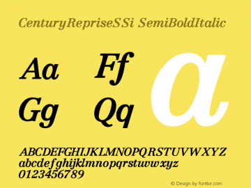 CenturyRepriseSSi SemiBoldItalic Macromedia Fontographer 4.1 8/1/95图片样张