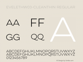 Eveleth W03 Clean Thin Version 1.00 Font Sample