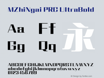 MZhiNgai PRC UltraBold  Font Sample