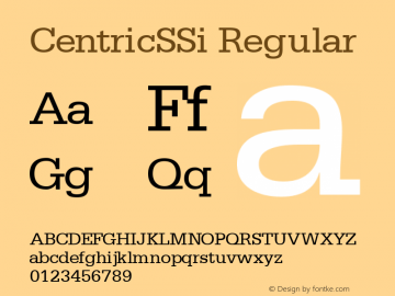 CentricSSi Regular Macromedia Fontographer 4.1 9/8/95图片样张