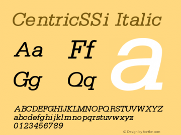 CentricSSi Italic Macromedia Fontographer 4.1 9/8/95图片样张