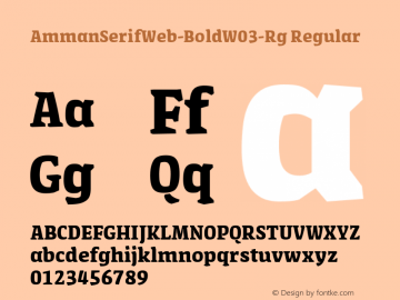 AmmanSerifWeb-Bold W03 Regular Version 7.504 Font Sample