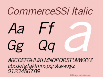 CommerceSSi Italic Macromedia Fontographer 4.1 8/2/95图片样张