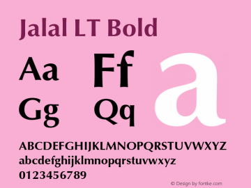 Jalal LT Bold Version 1.11 Build 110 Font Sample