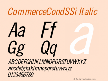 CommerceCondSSi Italic Macromedia Fontographer 4.1 8/2/95图片样张