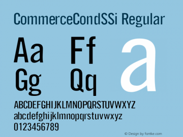 CommerceCondSSi Regular Macromedia Fontographer 4.1 8/2/95图片样张
