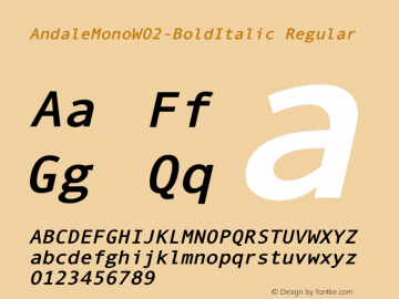 Andale Mono W02 Bold Italic Version 1.1图片样张