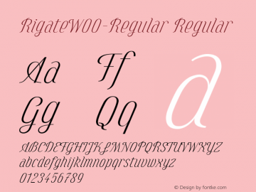 Rigate W00 Regular Version 1.00 Font Sample