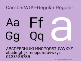 Camber W04 Regular Version 1.00 Font Sample