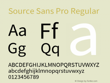 Source Sans Pro Regular Version 2.021;PS 2.000;hotconv 1.0.86;makeotf.lib2.5.63406 Font Sample