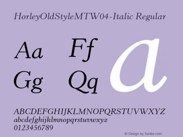 Horley Old Style MT W04 Italic Version 1.00图片样张