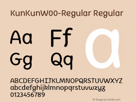 KunKun W00 Regular Version 1.00 Font Sample