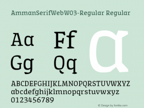 AmmanSerifWeb W03 Regular Version 7.504 Font Sample