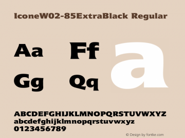 Icone W02 85 Extra Black Version 1.01 Font Sample