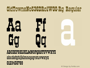 OldTowneNo536DRo1 W00 Regular Version 1.50 Font Sample
