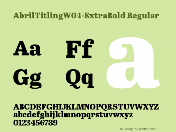 Abril Titling W04 ExtraBold Version 1.00图片样张