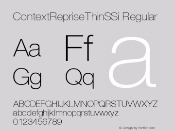 ContextRepriseThinSSi Regular Macromedia Fontographer 4.1 8/2/95 Font Sample