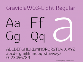 Graviola W03 Light Version 1.00 Font Sample