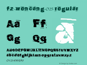 fz-wencang-025 Version 1.50 Font Sample