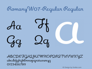 Romany W07 Regular Version 1.14 Font Sample
