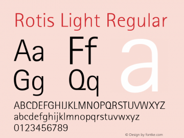 Rotis Light 图片样张