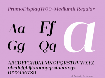 Prumo Display W00 Medium Italic Version 1.10 Font Sample