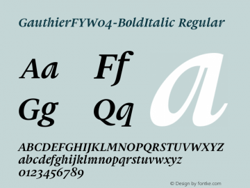 Gauthier FY W04 Bold Italic Version 1.1图片样张