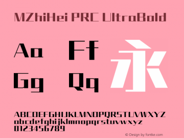 MZhiHei PRC UltraBold  Font Sample