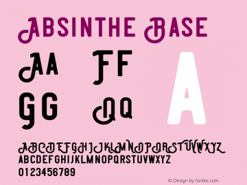 Absinthe Base Version 1.00;September 14, 2017;FontCreator 11.0.0.2407 64-bit Font Sample