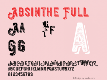 Absinthe Full Version 1.00;September 14, 2017;FontCreator 11.0.0.2407 64-bit Font Sample