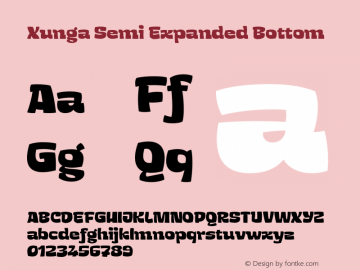 Xunga-SemiExpandedBottom Version 1.000;PS 001.000;hotconv 1.0.88;makeotf.lib2.5.64775 Font Sample