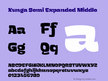 Xunga-SemiExpandedMiddle Version 1.000;PS 001.000;hotconv 1.0.88;makeotf.lib2.5.64775图片样张