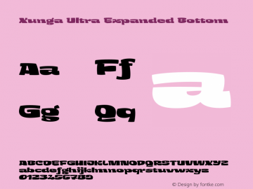 Xunga-UltraExpandedBottom Version 1.000;PS 001.000;hotconv 1.0.88;makeotf.lib2.5.64775 Font Sample