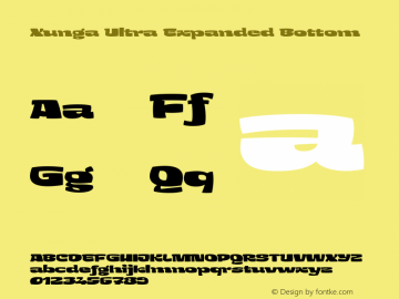 Xunga Ultra Expanded Bottom Version 1.000;PS 001.000;hotconv 1.0.88;makeotf.lib2.5.64775 Font Sample