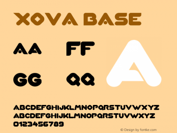 Xova Base Version 1.00 March 20, 2015, initial release Font Sample
