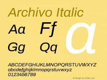 Archivo Italic Version 1.002图片样张