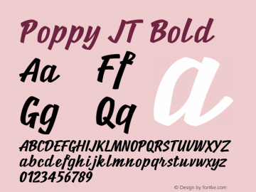 Poppy JT Bold Version 1.000;PS 001.000;hotconv 1.0.88;makeotf.lib2.5.64775图片样张