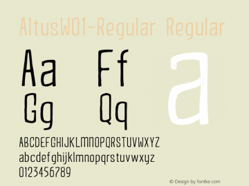 Altus W01 Regular Version 1.00 Font Sample
