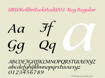 URW Kolibri Isolated W01 Reg Version 1.00 Font Sample